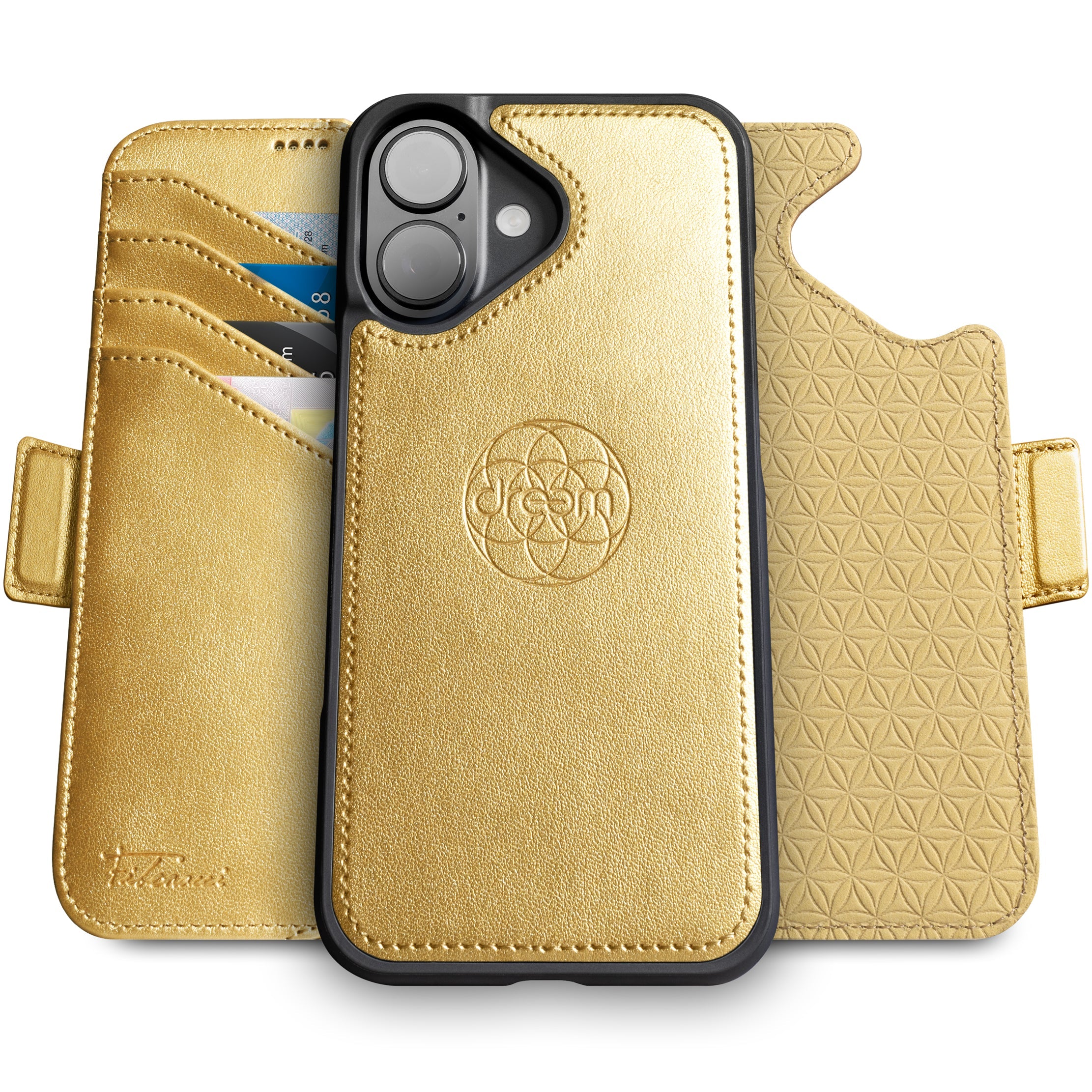 Fibonacci Wallet Case for iPhone 16 Plus [Gold] – Dreem - Make