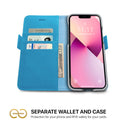 Dreem Fibonacci Wallet Case for iPhone 13 | 2-in-1 Detachable Vegan Leather Cover [Sky]