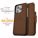 Dreem Fibonacci Wallet Case for iPhone 14 & iPhone 16e Case Wallet | 3-in-1 Magnetic Detachable Vegan Leather Cover [Chocolate]