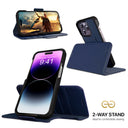 Dreem Fibonacci Wallet Case for iPhone 14 Pro Max | 2-in-1 Detachable Vegan Leather Cover [Royal]