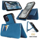 Dreem Fibonacci Wallet Case for iPhone 15 | 2-in-1 Detachable Vegan Leather Cover [Slate]