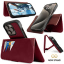 Dreem Fibonacci Wallet Case for iPhone 15 Pro Max | 2-in-1 Detachable Vegan Leather Cover [Burgundy]