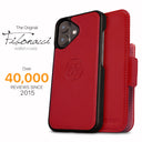 Dreem Fibonacci Wallet Case for iPhone 16 Plus | 2-in-1 Detachable Vegan Leather Cover [Red]