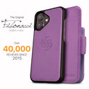 Dreem Fibonacci Wallet Case for iPhone 16 Plus | 2-in-1 Detachable Vegan Leather Cover [Purple]