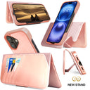 Dreem Fibonacci Wallet Case for iPhone 16 Plus | 2-in-1 Detachable Vegan Leather Cover [Rose]