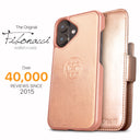 Dreem Fibonacci Wallet Case for iPhone 16 Plus | 2-in-1 Detachable Vegan Leather Cover [Rose]