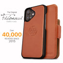 Dreem Fibonacci Wallet Case for iPhone 16 Plus | 2-in-1 Detachable Vegan Leather Cover [Caramel]
