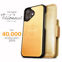 Dreem Fibonacci Wallet Case for iPhone 16 Plus | 2-in-1 Detachable Vegan Leather Cover [Gold]