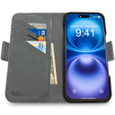 Dreem Fibonacci Wallet Case for iPhone 16 Plus | 2-in-1 Detachable Vegan Leather Cover [Grey]