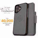 Dreem Fibonacci Wallet Case for iPhone 16 Plus | 2-in-1 Detachable Vegan Leather Cover [Grey]