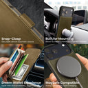 Dreem Real Leather for iPhone 17 Pro Max Case Wallet [Fibonacci:Olive]