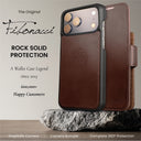 Dreem Real Leather for iPhone 17 Pro Max Case Wallet [Fibonacci:Chestnut]