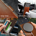 Dreem Real Leather for iPhone 17 Pro Max Case Wallet [Fibonacci:Chocolate]