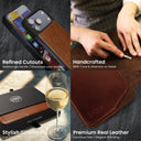 Dreem Real Leather for iPhone 17 Pro Max Case Wallet [Fibonacci:Chocolate]