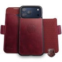Dreem Real Leather for iPhone 17 Pro Max Case Wallet [Fibonacci:Wine]