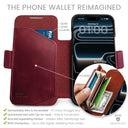 Dreem Real Leather for iPhone 17 Pro Max Case Wallet [Fibonacci:Wine]