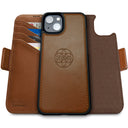 Dreem Fibonacci Wallet Case for iPhone 14 Plus | 2-in-1 Detachable Vegan Leather Cover [Chocolate]