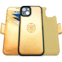Dreem Fibonacci Wallet Case for iPhone 14 Plus | 2-in-1 Detachable Vegan Leather Cover [Gold]