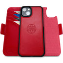 Dreem Fibonacci Wallet Case for iPhone 14 & iPhone 16e Case Wallet | 3-in-1 Magnetic Detachable Vegan Leather Cover [Red]