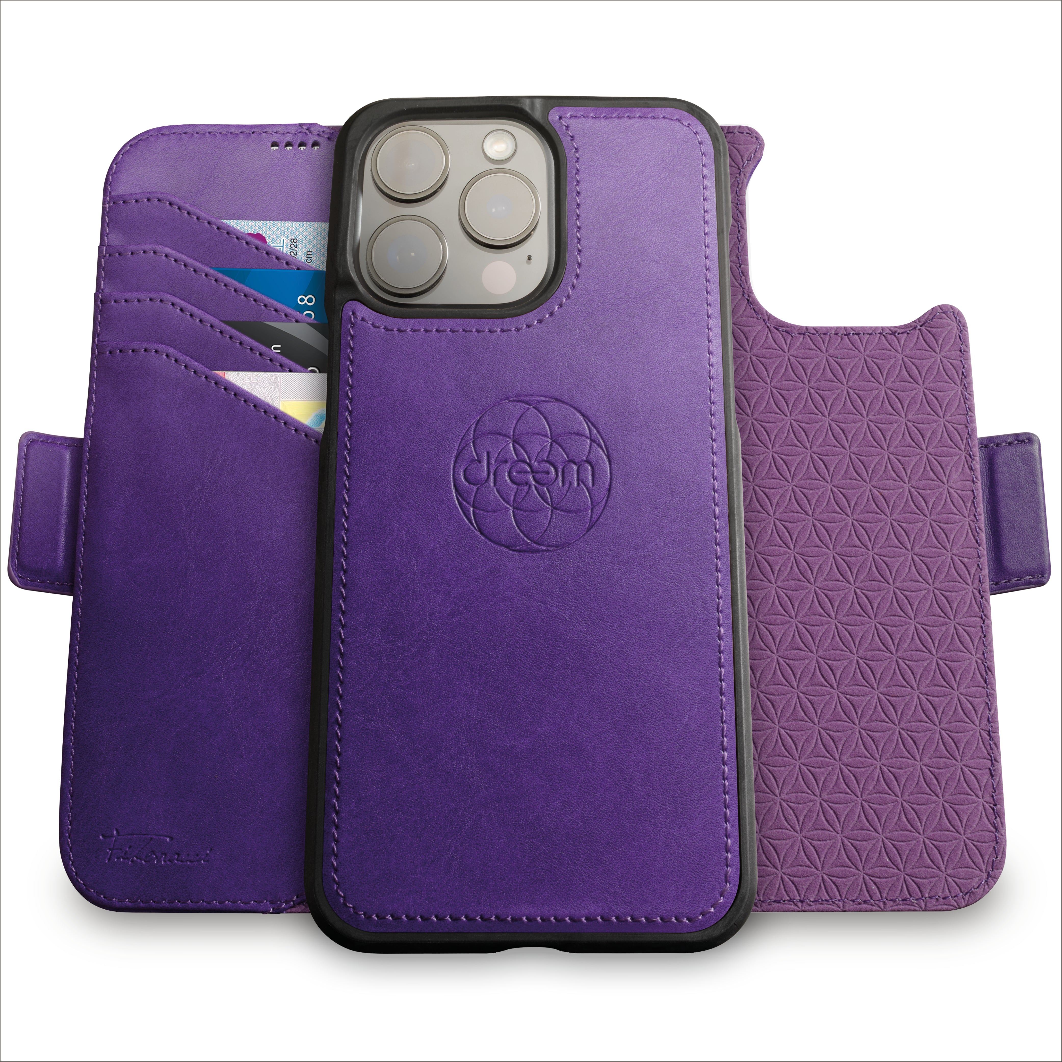 Detachable Leather Wallet Cases for iPhone 15 Pro Max – Dreem