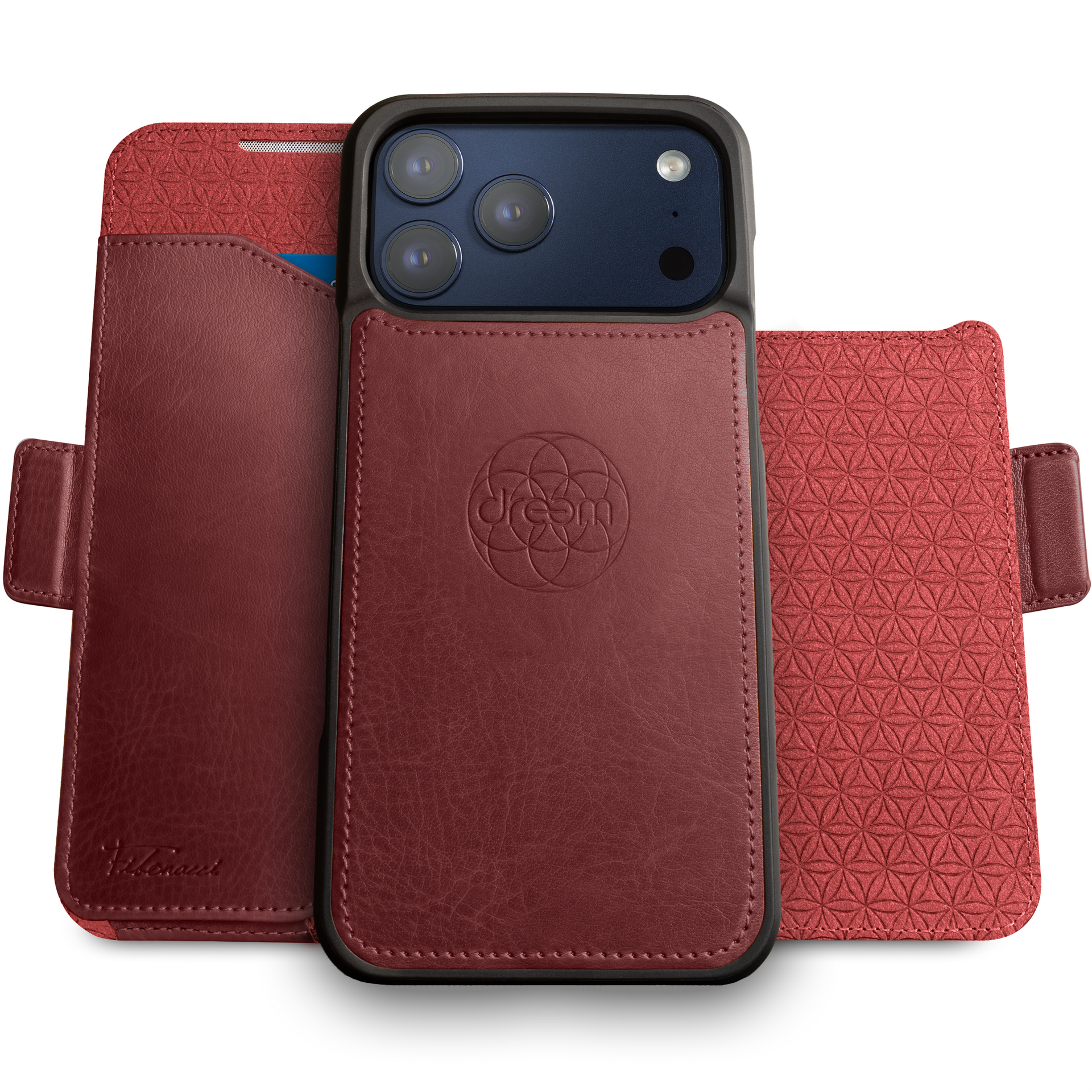Dreem for iPhone 17 Pro Max Case Wallet [Fibonacci:Burgundy