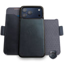 Dreem Real Leather for iPhone 17 Pro Case Wallet [Fibonacci:Graphite Blue]