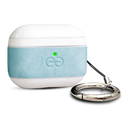 Dreem Om AirPod Pro 3 Case, Leather, with Keychain,  Protective One-Piece Hard Shell, Luxury Vegan Leather, with Reveal Motion Effect [Light Blue/White]