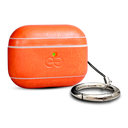 Dreem Om AirPod Pro 3 Case, Leather, with Keychain,  Protective One-Piece Hard Shell, Luxury Vegan Leather, with Reveal Motion Effect [Orange]