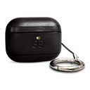 Deem Om AirPod Pro 3 Case, Leather, with Keychain, Protective One-Piece Hard Shell with Reveal Motion Effect [Black]