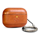 Deem Om AirPod Pro 3 Case, Leather, with Keychain, Protective One-Piece Hard Shell, Real Leather, with Reveal Motion Effect [Caramel]