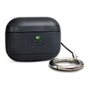 Deem Om AirPod Pro 3 Case, Leather, with Keychain, Protective One-Piece Hard Shell, Real Leather, with Reveal Motion Effect [Graphite Blue]