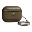 Deem Om AirPod Pro 3 Case, Leather, with Keychain, Protective One-Piece Hard Shell, Real Leather, with Reveal Motion Effect [Olive]