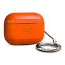 Deem Om AirPod Pro 3 Case, Leather, with Keychain, Protective One-Piece Hard Shell, Real Leather, with Reveal Motion Effect [Orange]