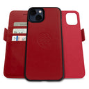 Dreem Fibonacci Wallet Case for iPhone 13 Mini | 2-in-1 Detachable Vegan Leather Cover [Red]