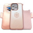 Dreem Fibonacci Wallet Case for iPhone 16 Pro | 2-in-1 Detachable Vegan Leather Cover [Rose]