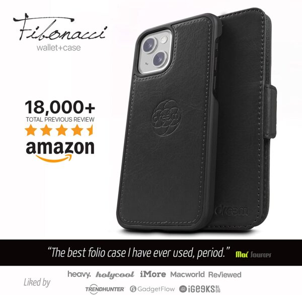 Fibonacci 2-in-1 Wallet Case for iPhone 13 - Black