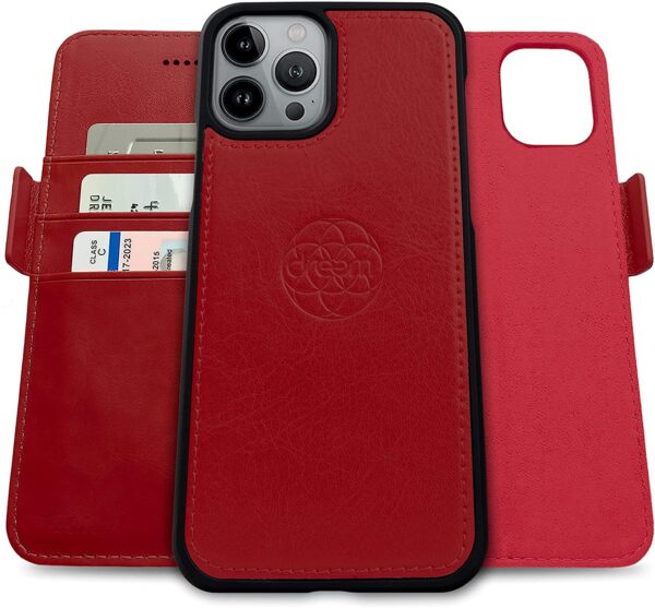 Fibonacci 2-in-1 Wallet Case for iPhone 13 Pro - Red