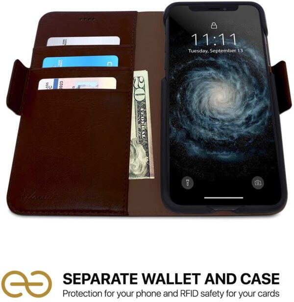 Fibonacci 2-in-1 Wallet Case for iPhone SE 2020 & 8 / 7 - Coffee