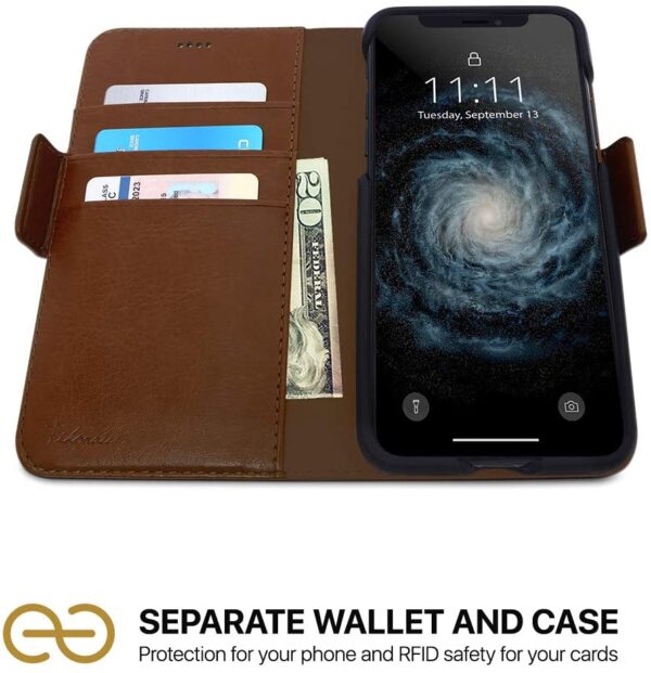 Fibonacci 2-in-1 Wallet Case for iPhone XR - Chocolate