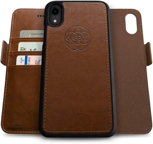 Fibonacci 2-in-1 Wallet Case for iPhone XR - Chocolate