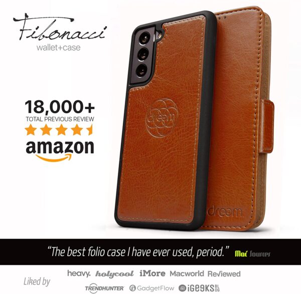 Fibonacci 2-in-1 Wallet Case for Samsung Galaxy S21 - Caramel