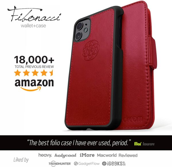 Fibonacci 2-in-1 Wallet Case for iPhone 8 Plus & 7 Plus - Red