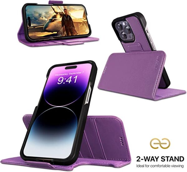 Fibonacci 2-in-1 Wallet Case for Apple iPhone 14 Plus - Purple