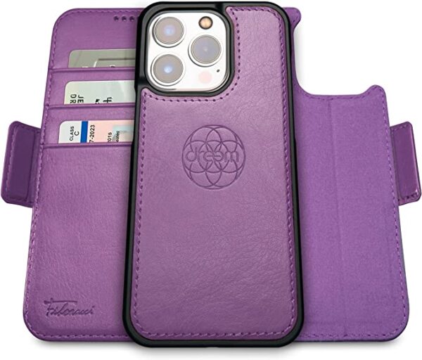 Fibonacci 2-in-1 Wallet Case for Apple iPhone 14 Plus - Purple