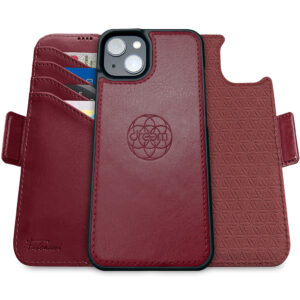 Fibonacci Wallet Case for iPhone 15 Plus - Burgundy