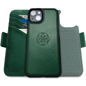 Fibonacci Wallet Case for iPhone 15 - Midnight Green