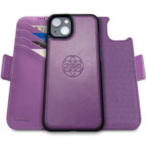 Fibonacci Wallet Case for iPhone 15 Plus - Purple