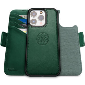 Fibonacci Wallet Case for iPhone 16 Pro - Midnight Green