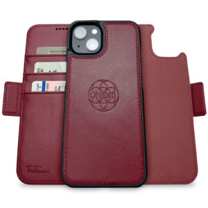 Fibonacci Wallet Case for iPhone 14 - Burgundy