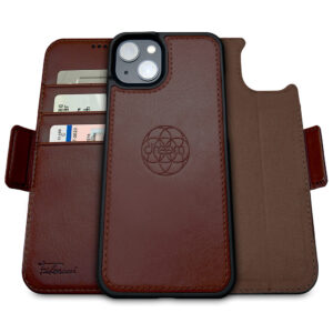 Fibonacci Wallet Case for iPhone 14 - Coffee